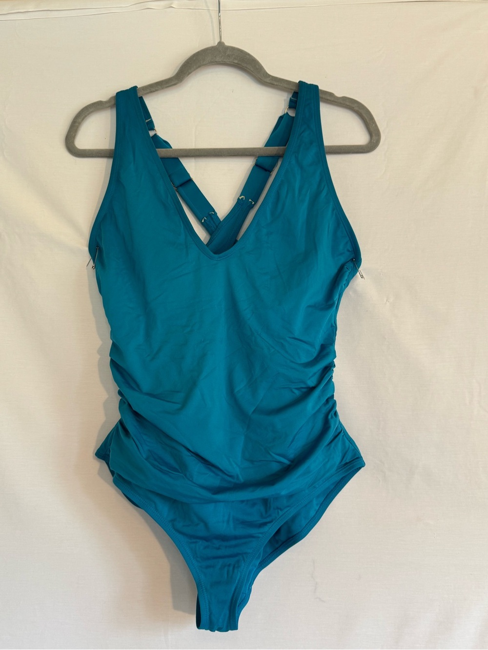 Anne Cole Teal One-Piece Swim Suit with Crossback Straps